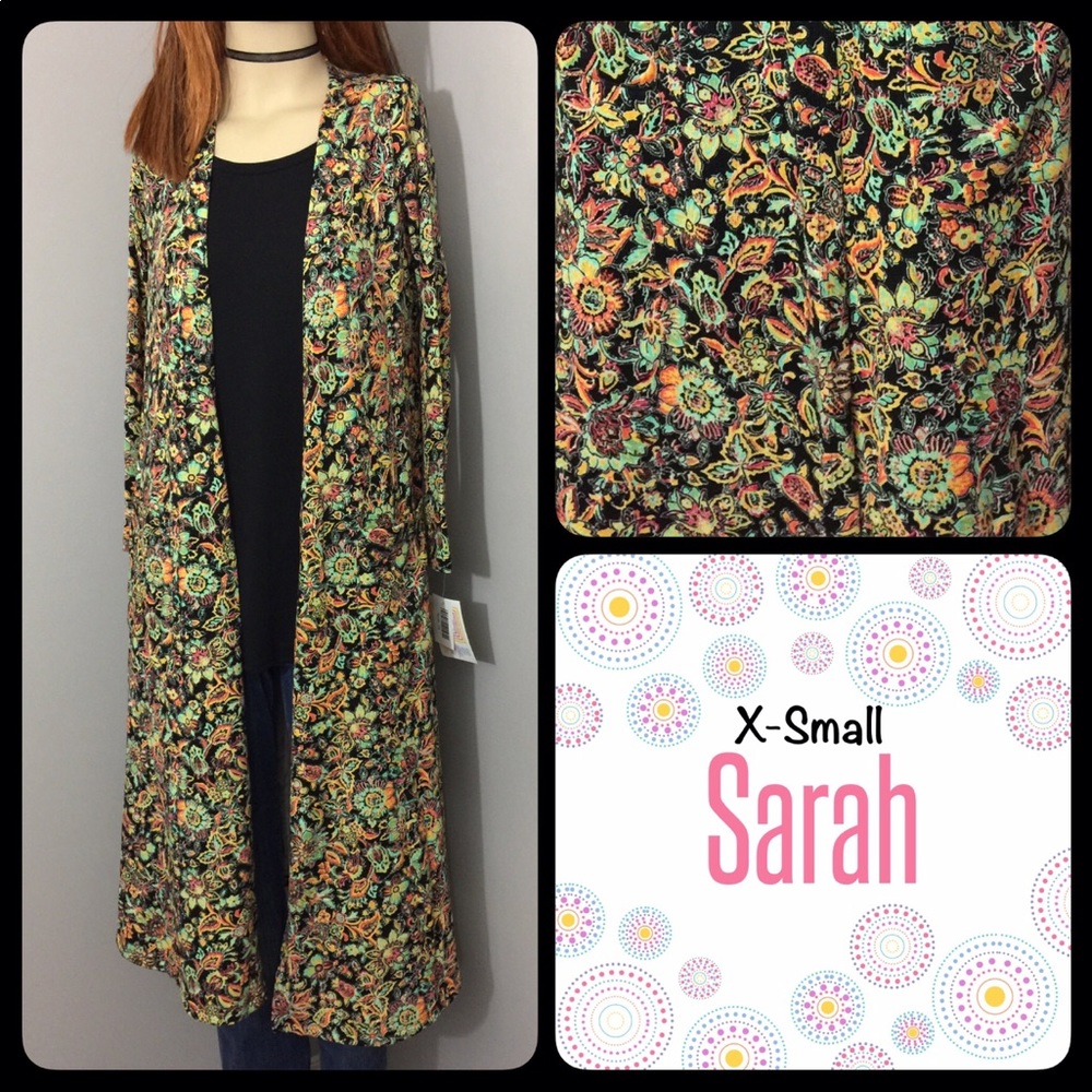NWT LuLaRoe X-Small “Sarah.”  Black Background.
